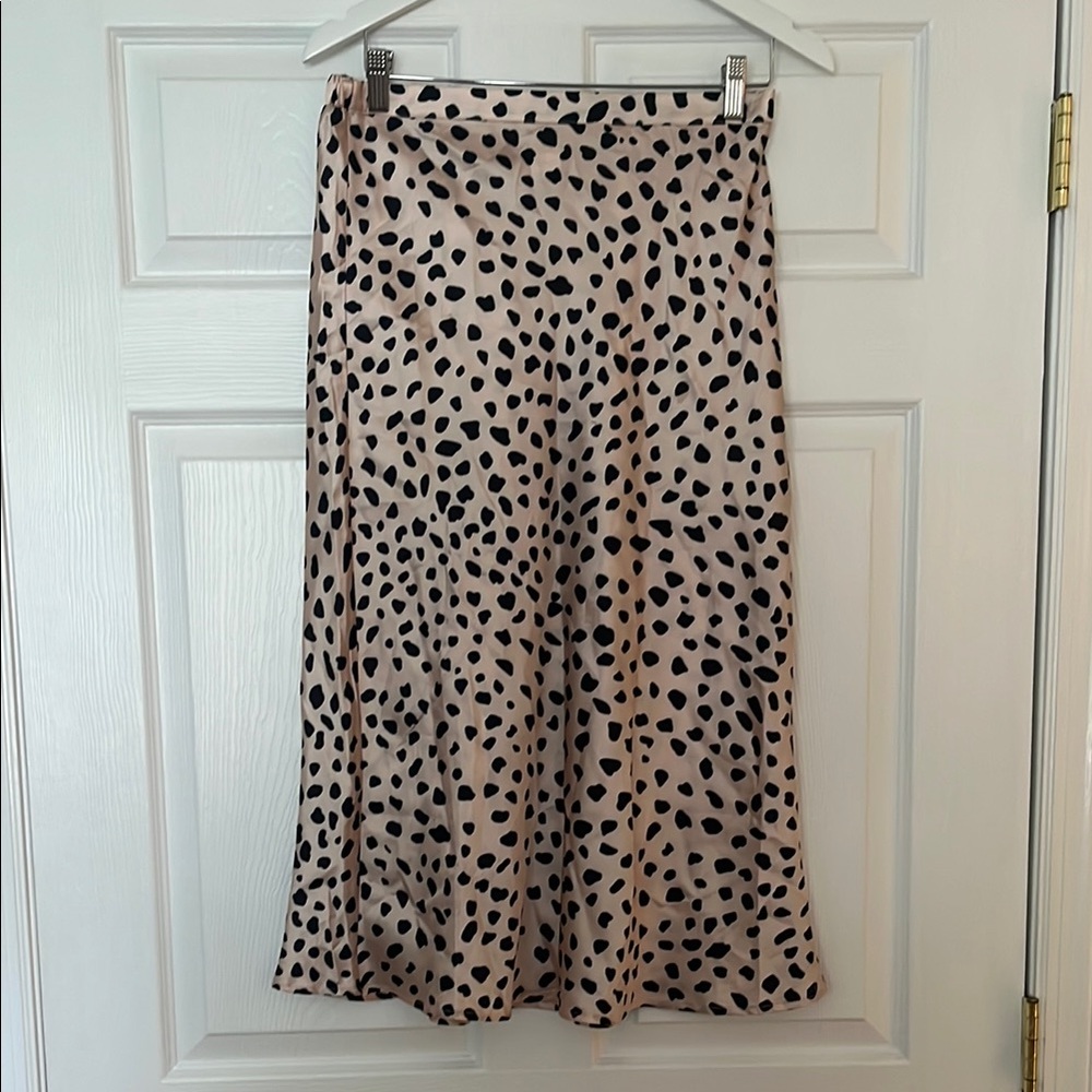 By Together Cream A-line Midi Skirt - Elastic Waist